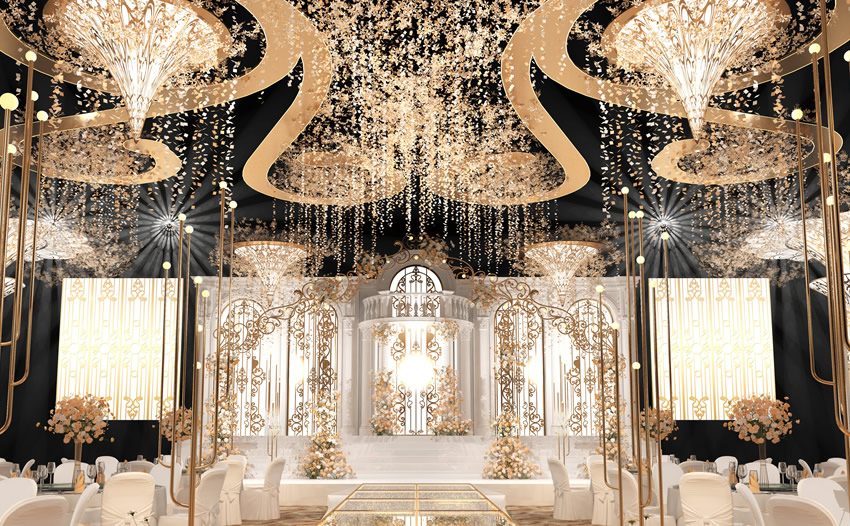 余姚花木兰喜事汇金色大厅效果展示